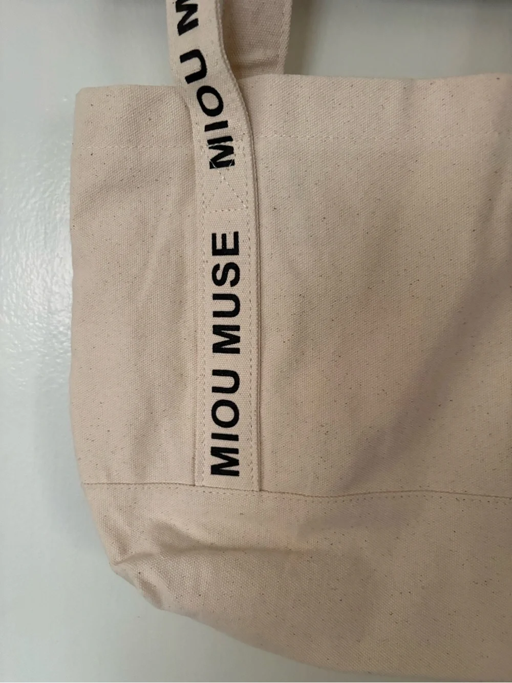 Cream Canvas Mini Tote Bag with Branded Straps